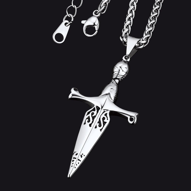 Knife Cross Necklace Pendant for