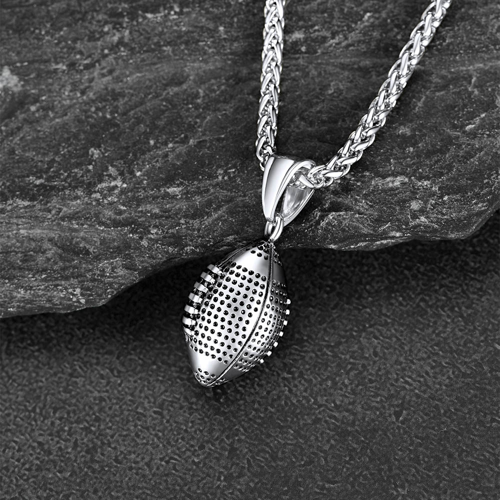 3d American Football Pendant Necklace for