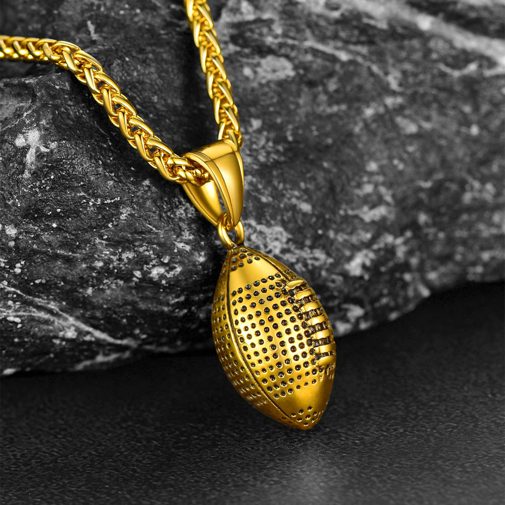 3d American Football Pendant Necklace for