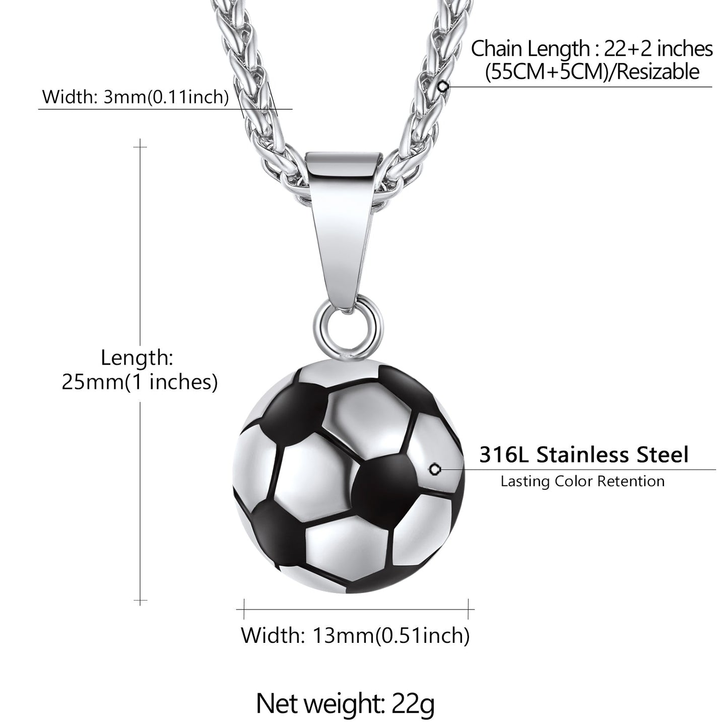Soccer Football Necklace Sports Pendants for Ball Fans