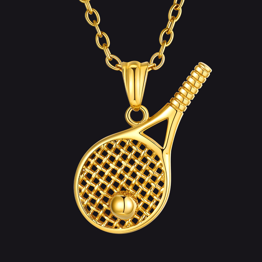 Sport Tennis Racket Necklace Sports Charm Pendant for Fans