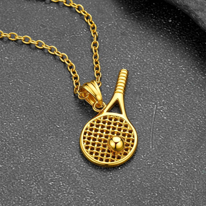 Sport Tennis Racket Necklace Sports Charm Pendant for Fans