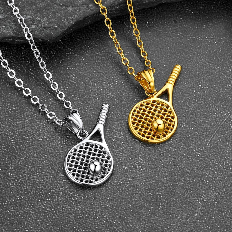 Sport Tennis Racket Necklace Sports Charm Pendant for Fans