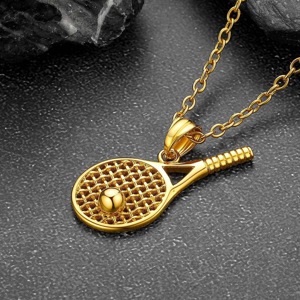 Sport Tennis Racket Necklace Sports Charm Pendant for Fans