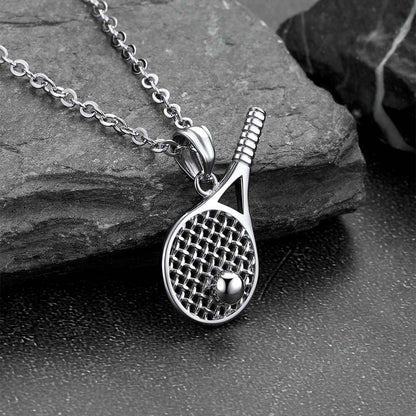 Sport Tennis Racket Necklace Sports Charm Pendant for Fans