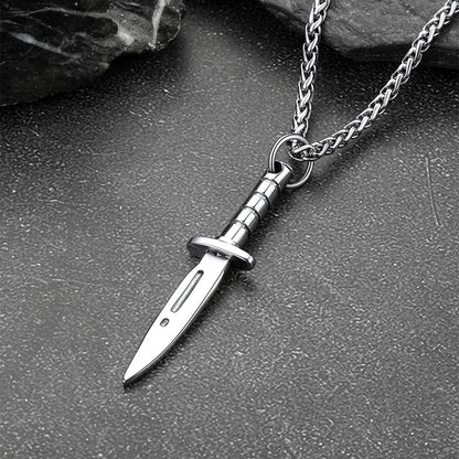 Hip Hop Knife Dagger Pendant Necklace for