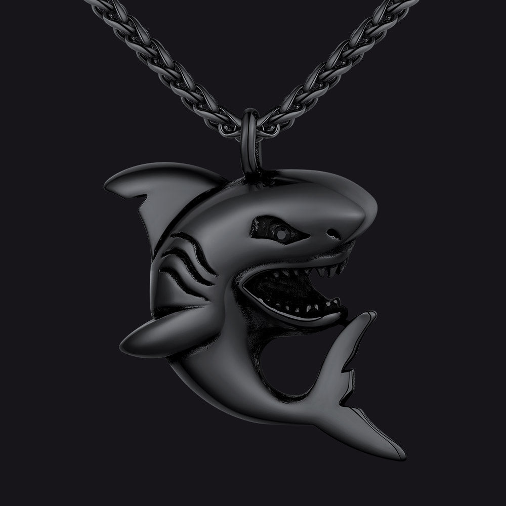 Stainless Steel Shark Pendant Necklace for