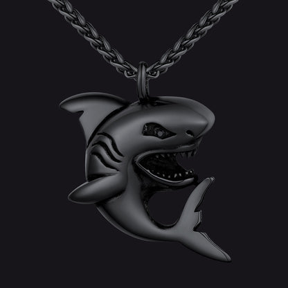 Stainless Steel Shark Pendant Necklace for