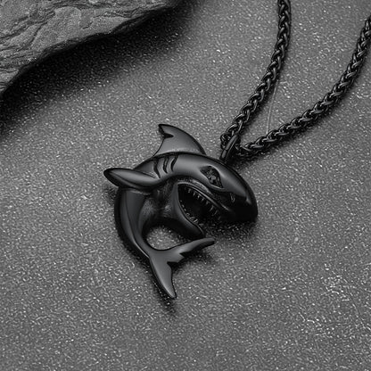 Stainless Steel Shark Pendant Necklace for