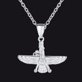 Stainless Steel Faravahar Ahura Mazda Pendant Necklace for