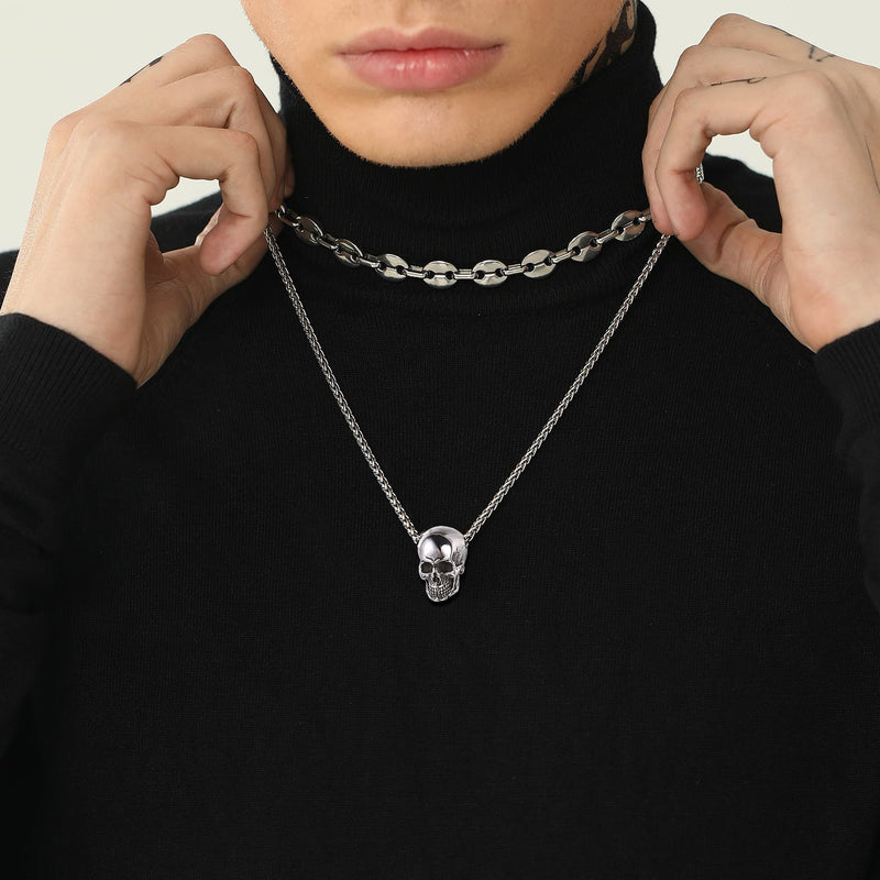 Gothic Skull Necklace Pendant for