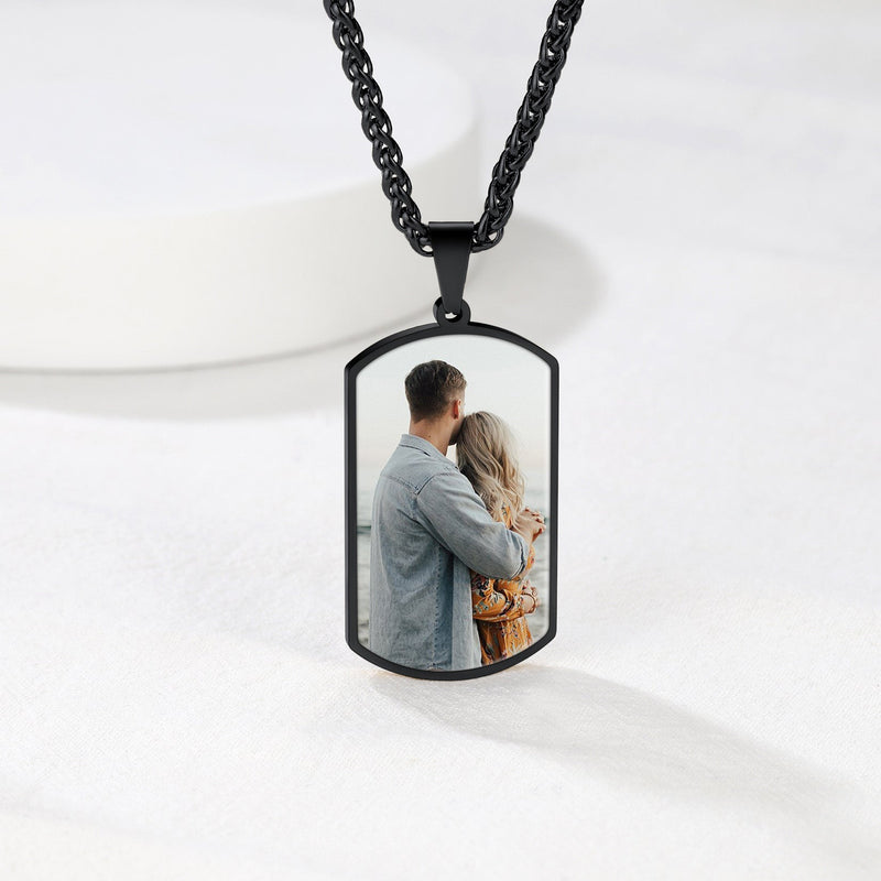 Personalized Double-side Photo Dog Tag Necklace With Picture for