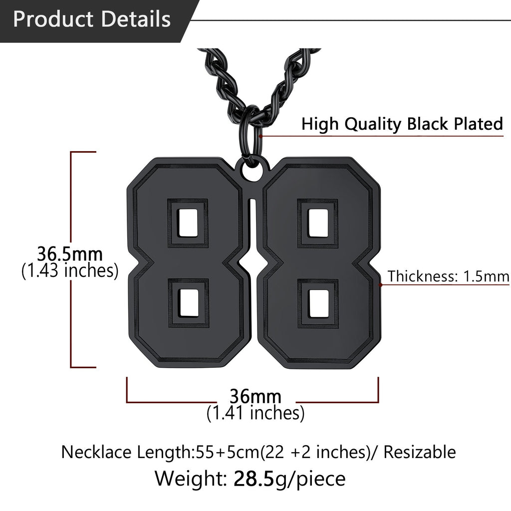 Personalized Sports Jersey Number Chain Necklace for Sport Fans