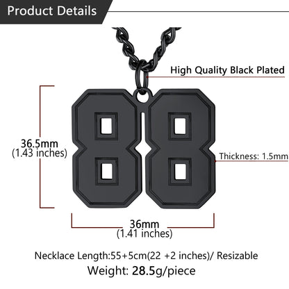 Personalized Sports Jersey Number Chain Necklace for Sport Fans