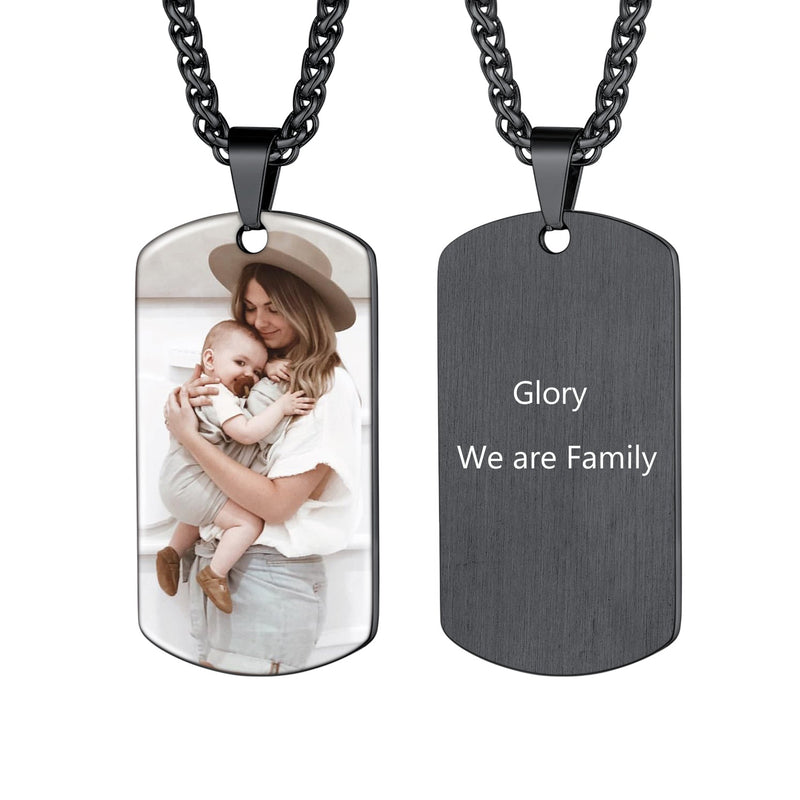Personalized Photo Dog Tag Pendant Picture Necklace for