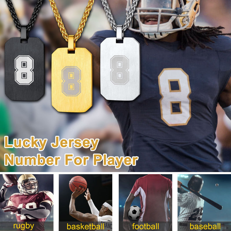 Customized Jersey Number Dog Tag Pendant Necklace for