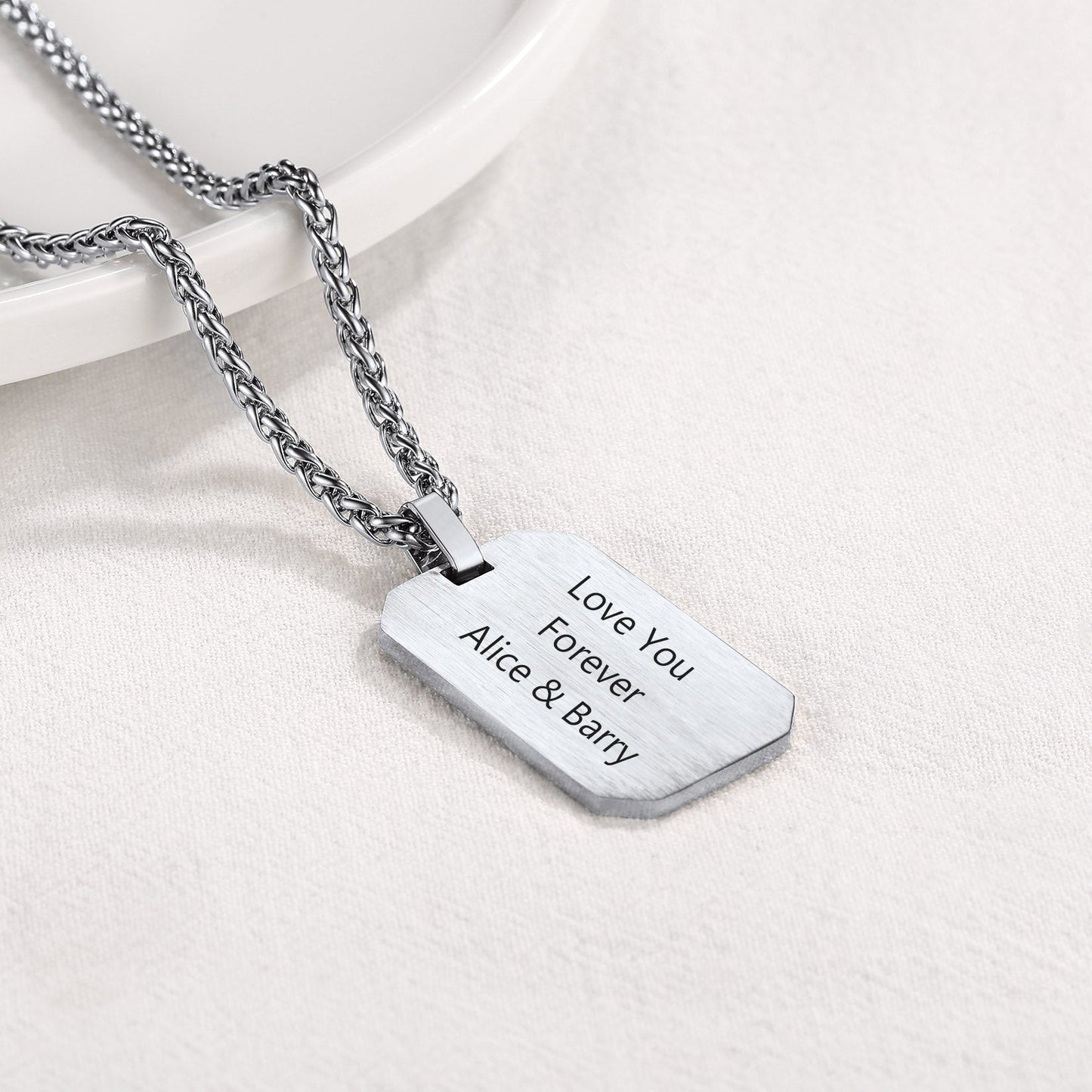Customized Jersey Number Dog Tag Pendant Necklace for