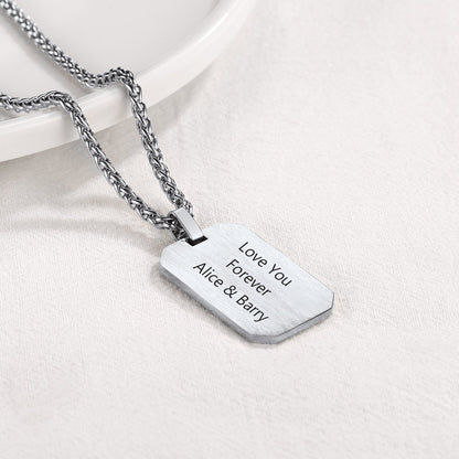 Customized Jersey Number Dog Tag Pendant Necklace for