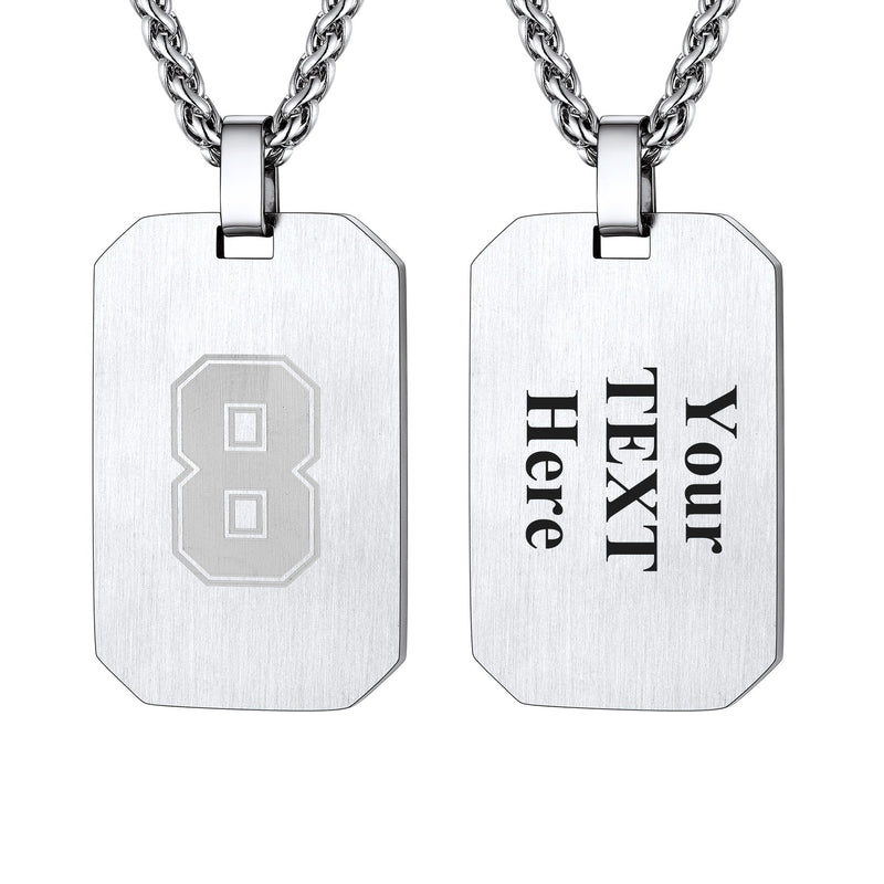 Customized Jersey Number Dog Tag Pendant Necklace for