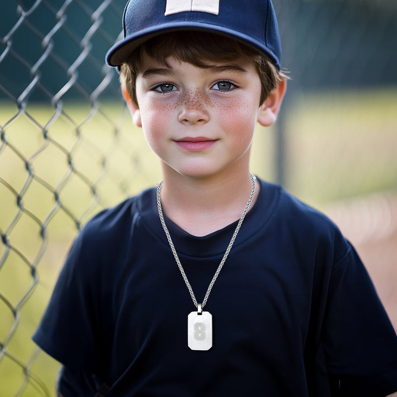 Customized Jersey Number Dog Tag Pendant Necklace for