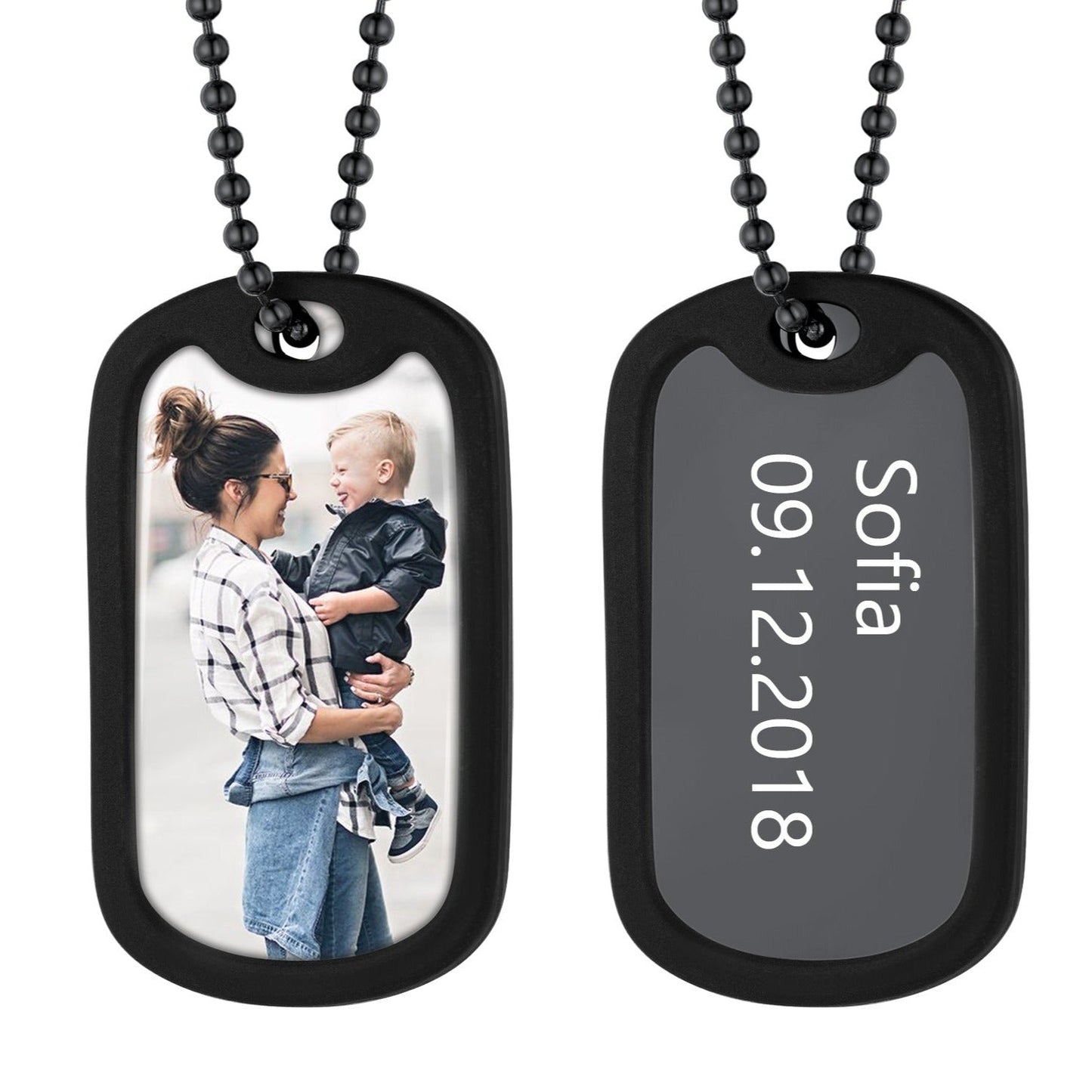 Personalized Military Army Photo Dog Tag Necklace With Picture for
