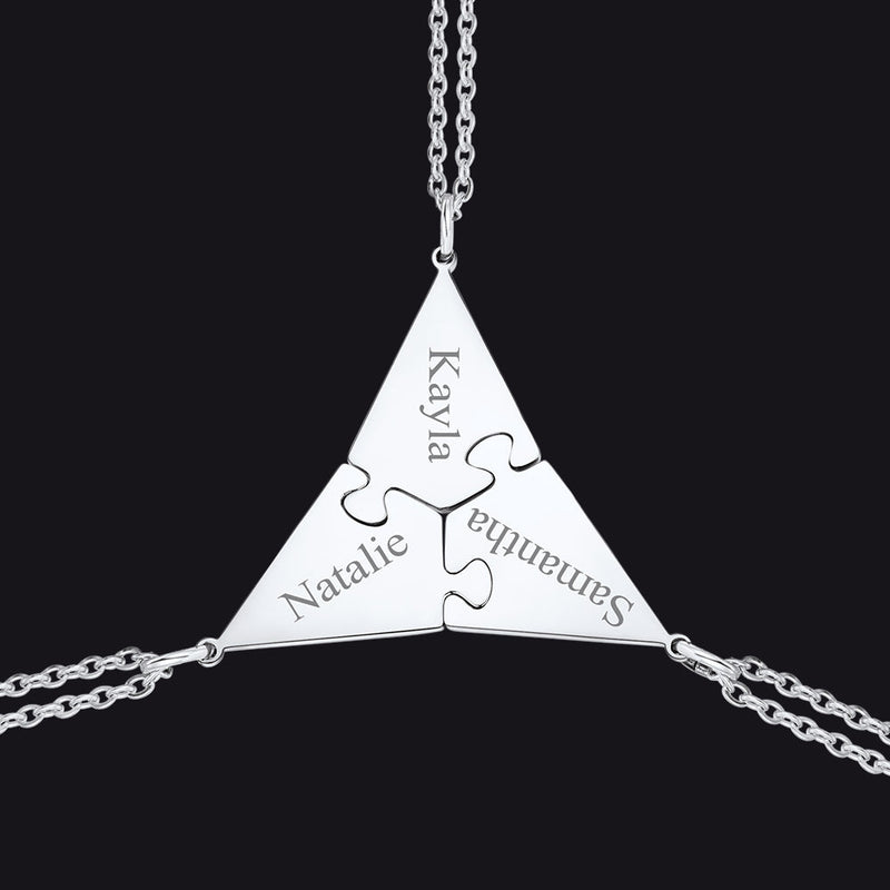 Custom Puzzle Piece Matching Necklaces Set for Bff Family