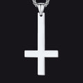 Stainless Steel Inverted Cross Pendant Necklace for