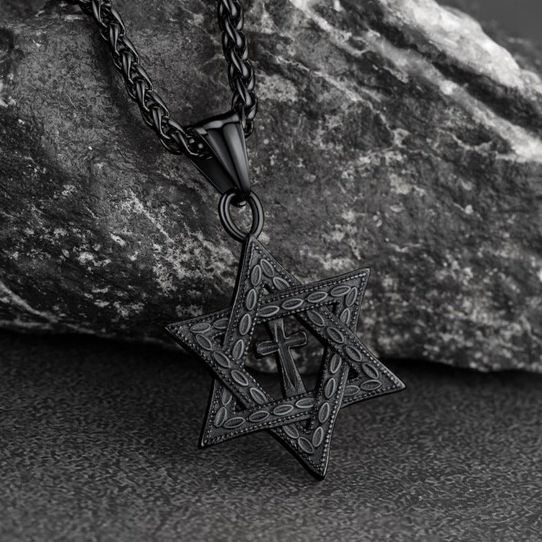 Jewish Star of David Cross Necklace for