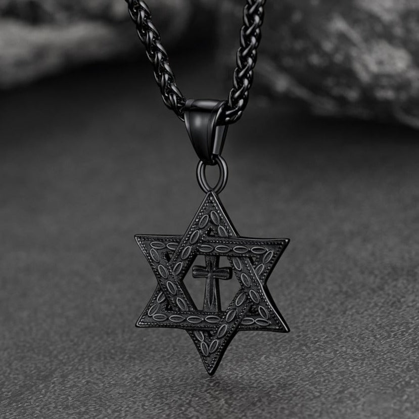 Jewish Star of David Cross Necklace for