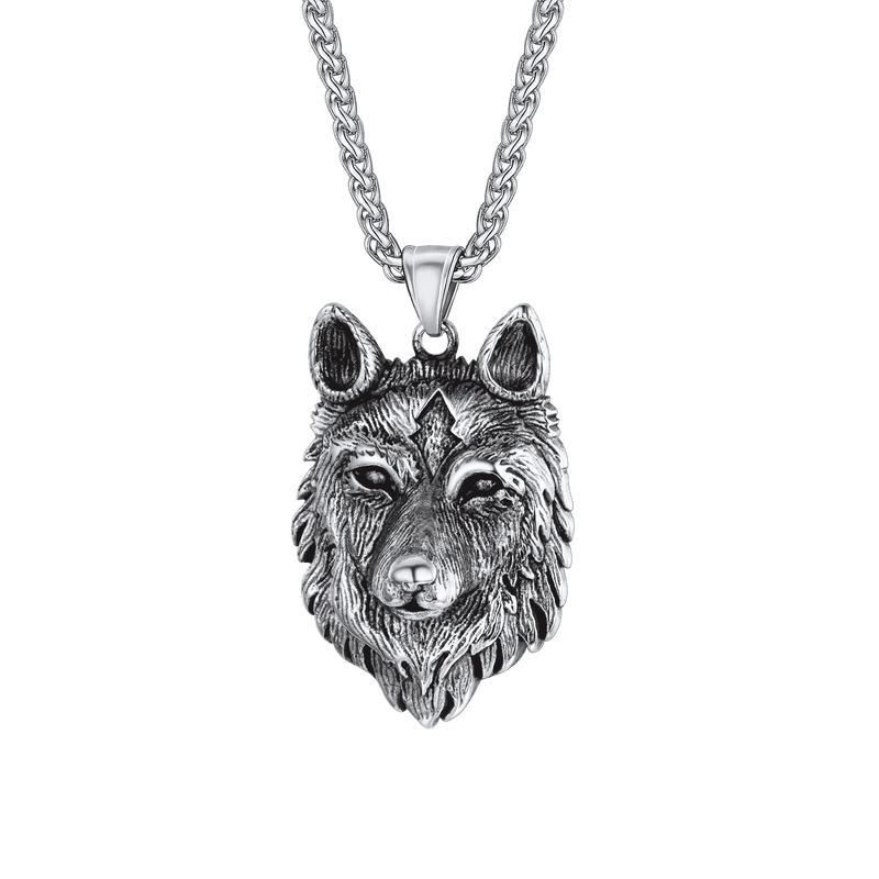 Viking Wild Wolf Pendant Necklace Norse Jewelry for