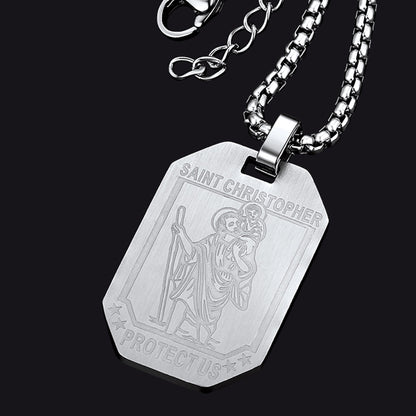 St. Christopher Dog Tag Necklace for