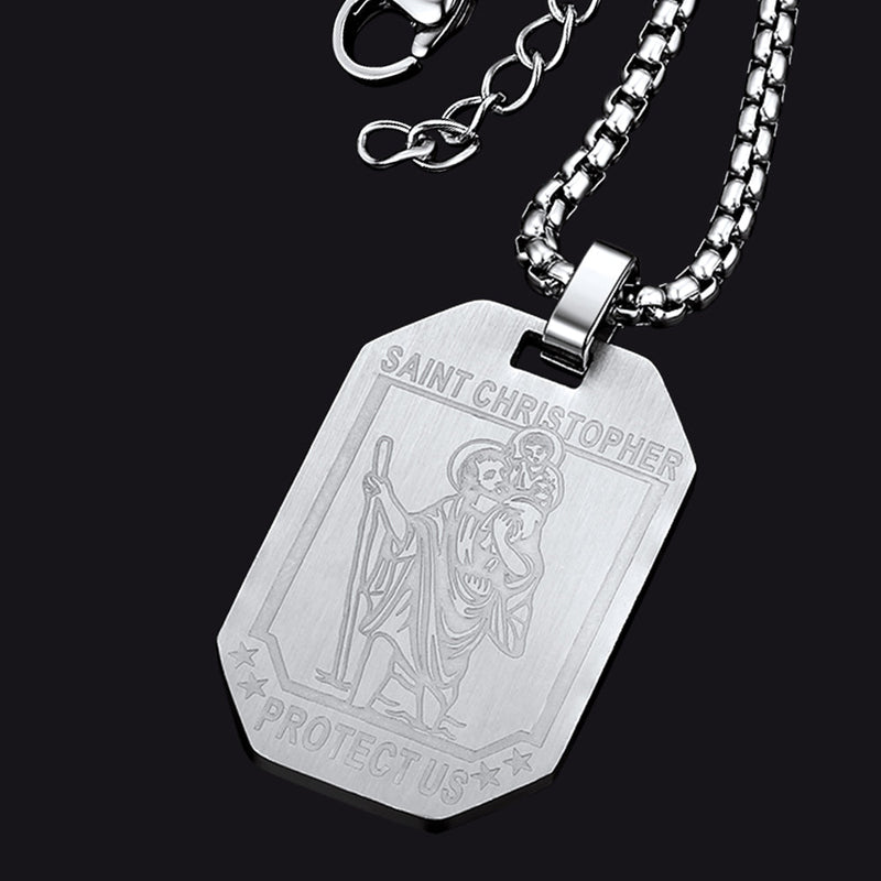 St. Christopher Dog Tag Necklace for