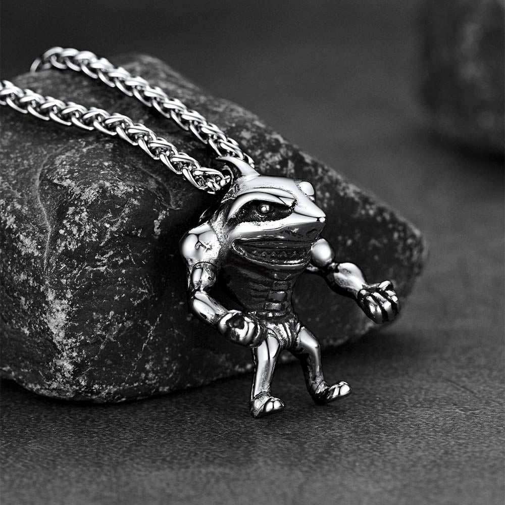 Punk Masculine Shark Necklace in Stainless Steel