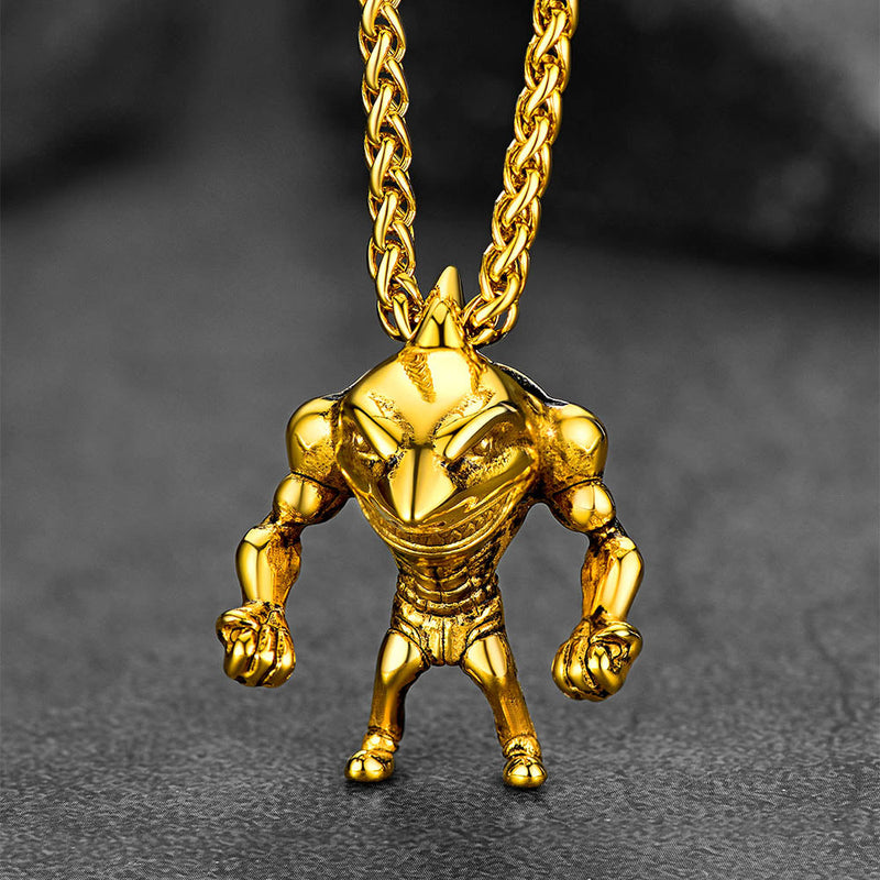 Punk Masculine Shark Necklace in Stainless Steel