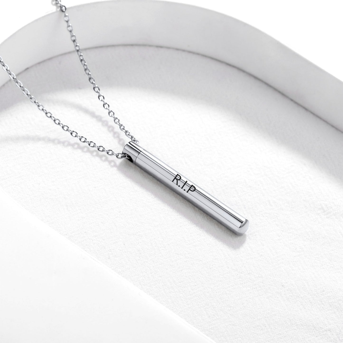 Engraved Bar Urn Necklace for Keepsake Memorial Jewelry