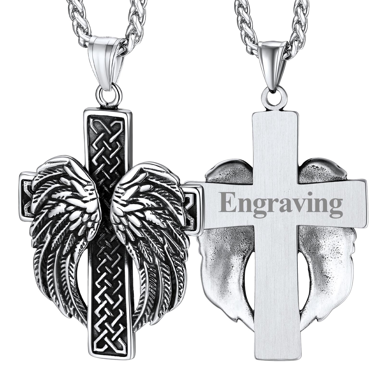 Flash Angel Wing Cross Necklace Pendant for