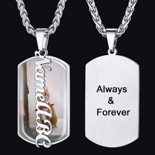 Customized Picture Dog Tags Necklace With Name for