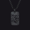 Mechanical Gear Dog Tag Pendant Necklace for