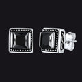 Stainless Steel Square Diamond Stud Earrings for