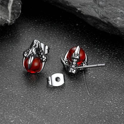Dragon Claw Stud Earrings With Gemstone for 6mm