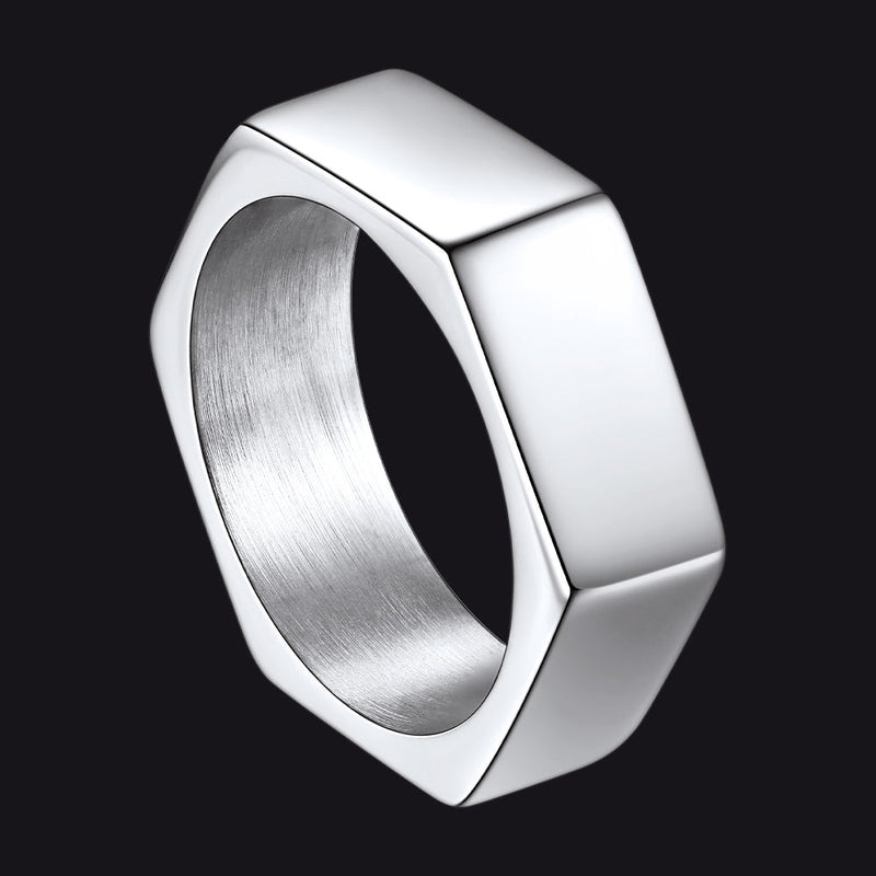 Custom 7mm Minimalist Geometric Band Ring for