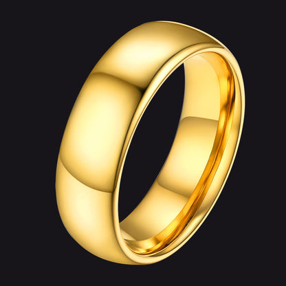 Polished Gold Tungsten Carbide Doom Band Ring for 4mm/6mm/8mm Width