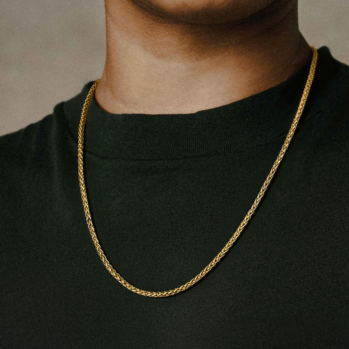 Spiga Wheat Chain Stainless Steel Link Necklace for