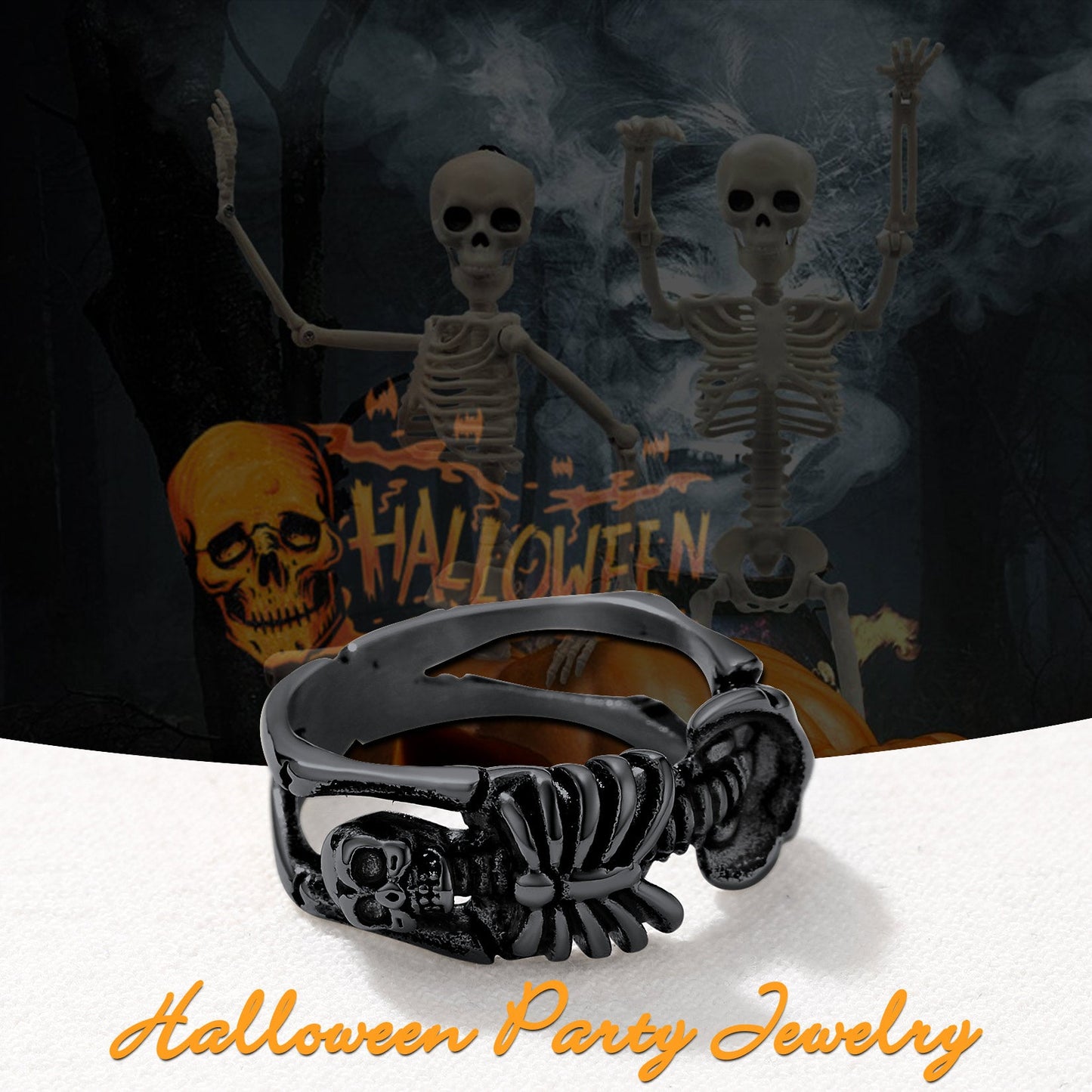 Gothic Cool Skull Rings Halloween Jewellery for