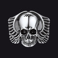 Gothic Cool Wings Skull Stainless Steel Ring for