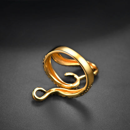 Gothic Punk Animal Octopus Adjustable Open Ring for