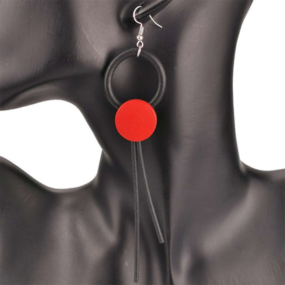 Stylish Design Wood Long Earrings for / Gothic Female Rubber Jewelry