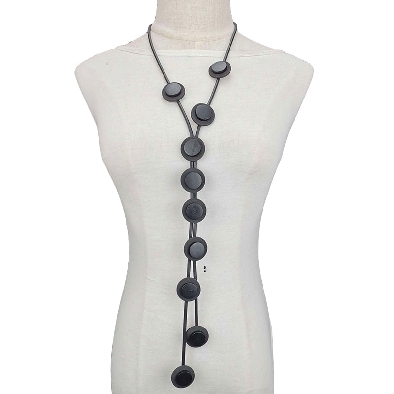 Long Pendant Necklaces for / Gothic Rubber Handmade Necklaces