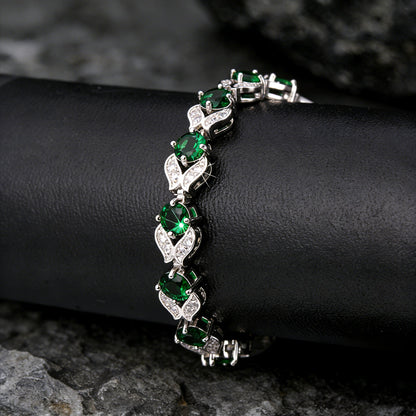 9mm Diamond Cut Gem Crystal Chain Bracelet for With Cz