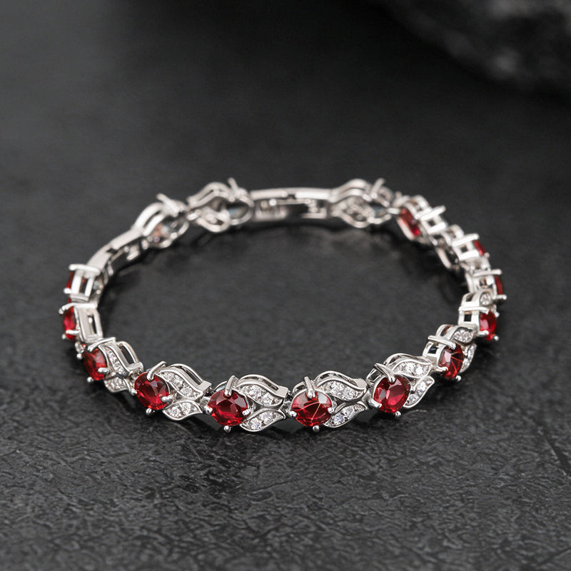 9mm Diamond Cut Gem Crystal Chain Bracelet for With Cz
